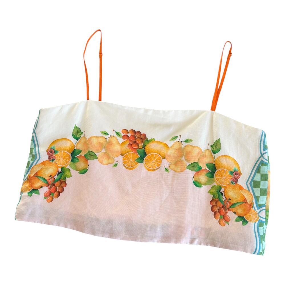 Antonio Melani Callista Fruit Crop Top Women's size 8 NEW Mediterranean Resort